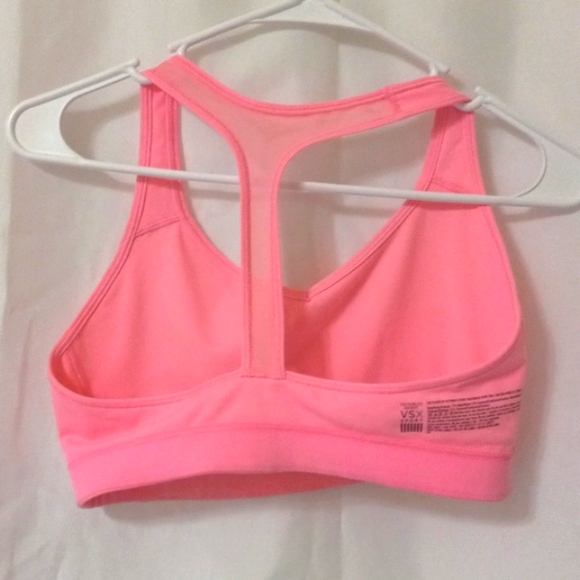 The Player VICTORIA'S SECRET VSX Sports Bra Hot Pink Sz L Logo Racerback - Picture 4 of 4